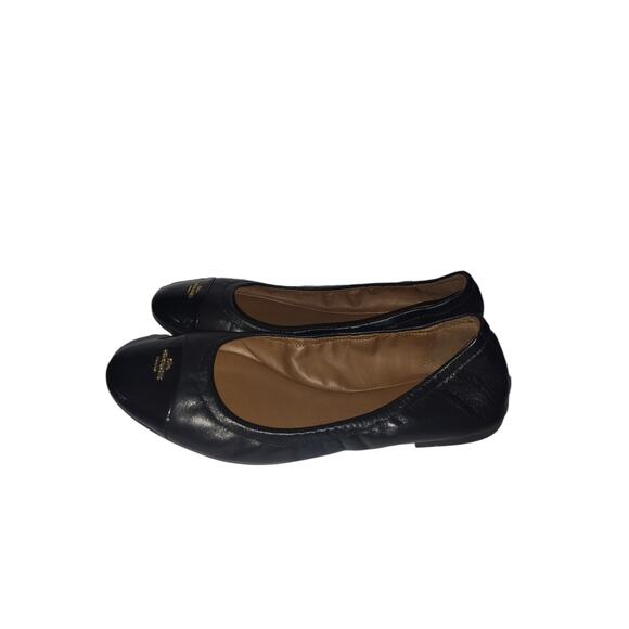 Coach ChelseaCap Toe Ballet Flats Black Gold Logo Slip On Shoes Womens 9.5 - Picture 3 of 7